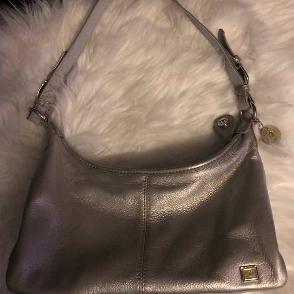 The Sak silver purse handbag